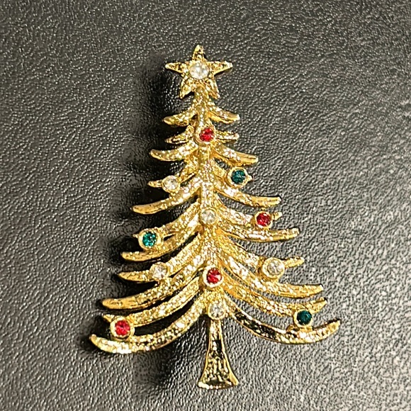 Vintage Christmas Tree Brooch by Avante - Picture 3 of 13